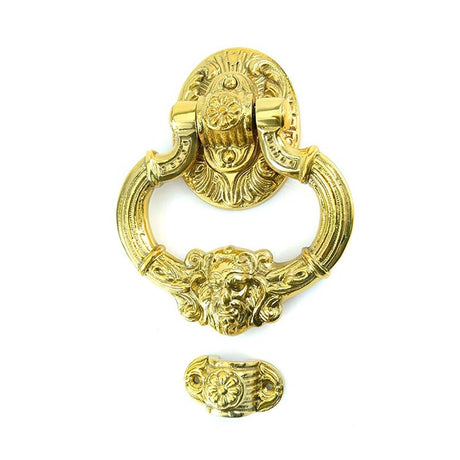 This is an image of Spira Brass - Flair Door Knocker Polished Brass   available to order from trade door handles, quick delivery and discounted prices.