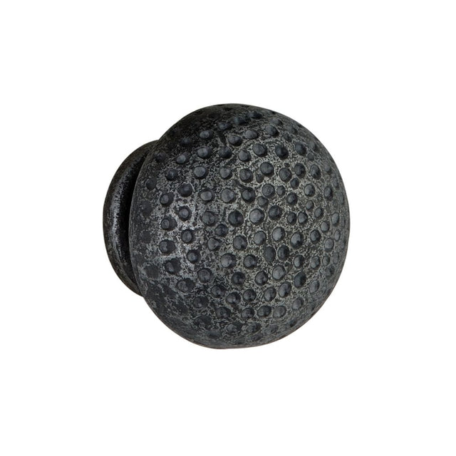 This is an image of Spira Brass - Dotted 40mm Cupboard Knob Pewter   available to order from trade door handles, quick delivery and discounted prices.