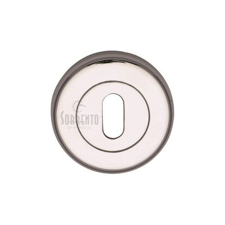 This is a image of a Sorrento - Keyhole Escutcheon Pol. Chrome Finish that is available to order from Trade Door Handles in Kendal