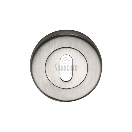 This is a image of a Sorrento - Keyhole Escutcheon Sat. Chrome Finish that is available to order from Trade Door Handles in Kendal