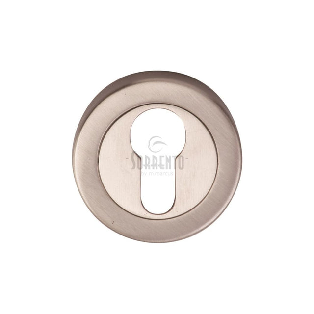 This is an image of a Sorrento - Euro Profile Cylinder Escutcheon Satin Nickel Finish, sc-0192-sn that is available to order from Trade Door Handles in Kendal.