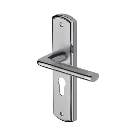 This is an image of a Sorrento - Door Handle for Euro Profile Plate Lena Design Apollo Finish, sc-2348-ap that is available to order from Trade Door Handles in Kendal.