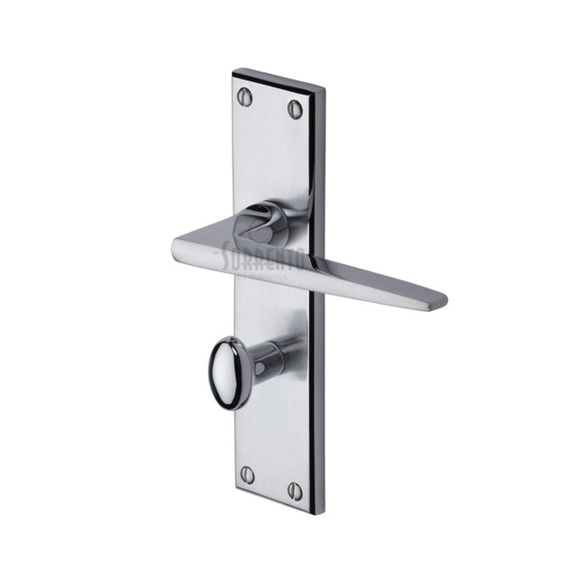 This is an image of a Sorrento - Door Handle for Bathroom Swift Design Apollo Finish, sc-3430-ap that is available to order from Trade Door Handles in Kendal.