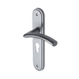 This is an image of a Sorrento - Door Handle for Euro Profile Plate Tosca Design Satin Chrome Finish, sc-4348-sc that is available to order from Trade Door Handles in Kendal.