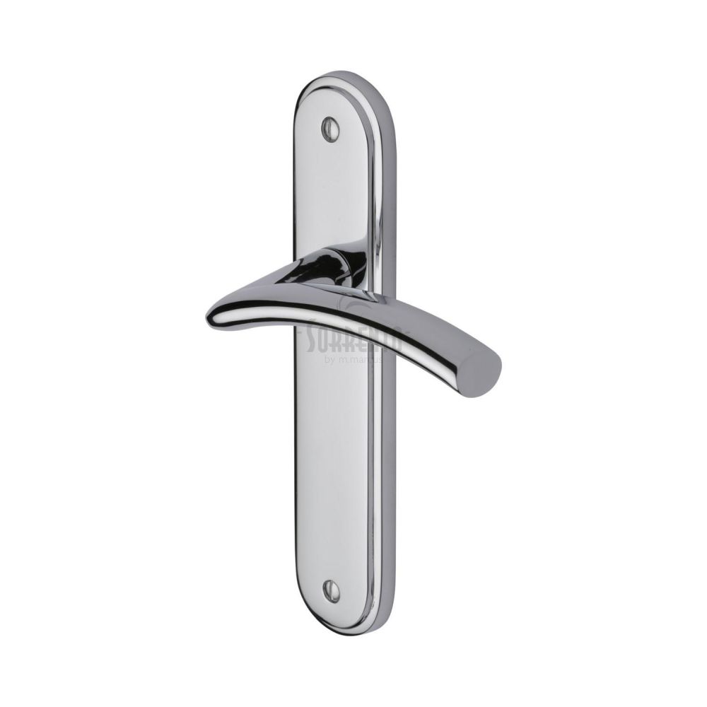 This is an image of a Sorrento - Door Handle Lever Latch Tosca Design Polished Chrome Finish, sc-4360-pc that is available to order from Trade Door Handles in Kendal.