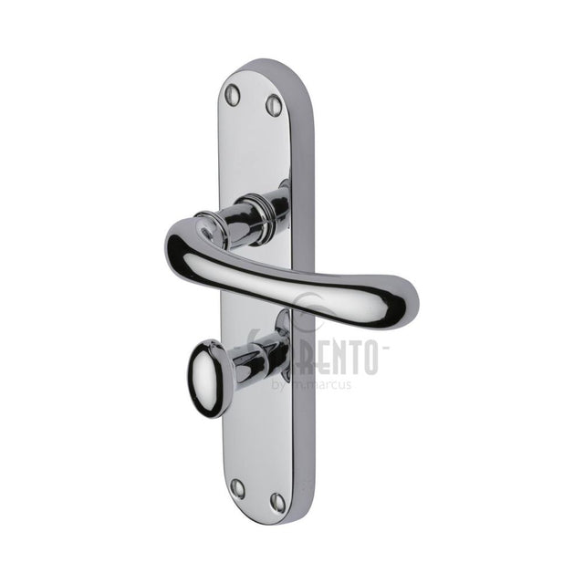 This is an image of a Sorrento - Door Handle for Bathroom Donna Design Polished Chrome Finish, sc-6330-pc that is available to order from Trade Door Handles in Kendal.