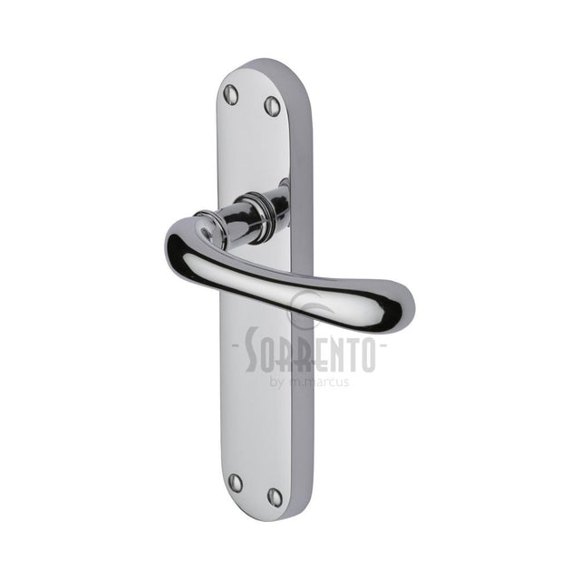 This is an image of a Sorrento - Door Handle Lever Latch Donna Design Polished Chrome Finish, sc-6360-pc that is available to order from Trade Door Handles in Kendal.