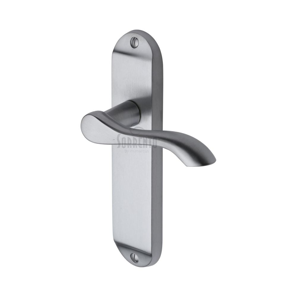 This is an image of a Sorrento - Door Handle Lever Latch Aurora Design Satin Chrome Finish, sc-7360-sc that is available to order from Trade Door Handles in Kendal.