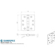 This image is a line drwaing of a Eurospec - Enduro Grade 13 Slim Knuckle Hinge 102 x 76mm - BSS available to order from Trade Door Handles in Kendal