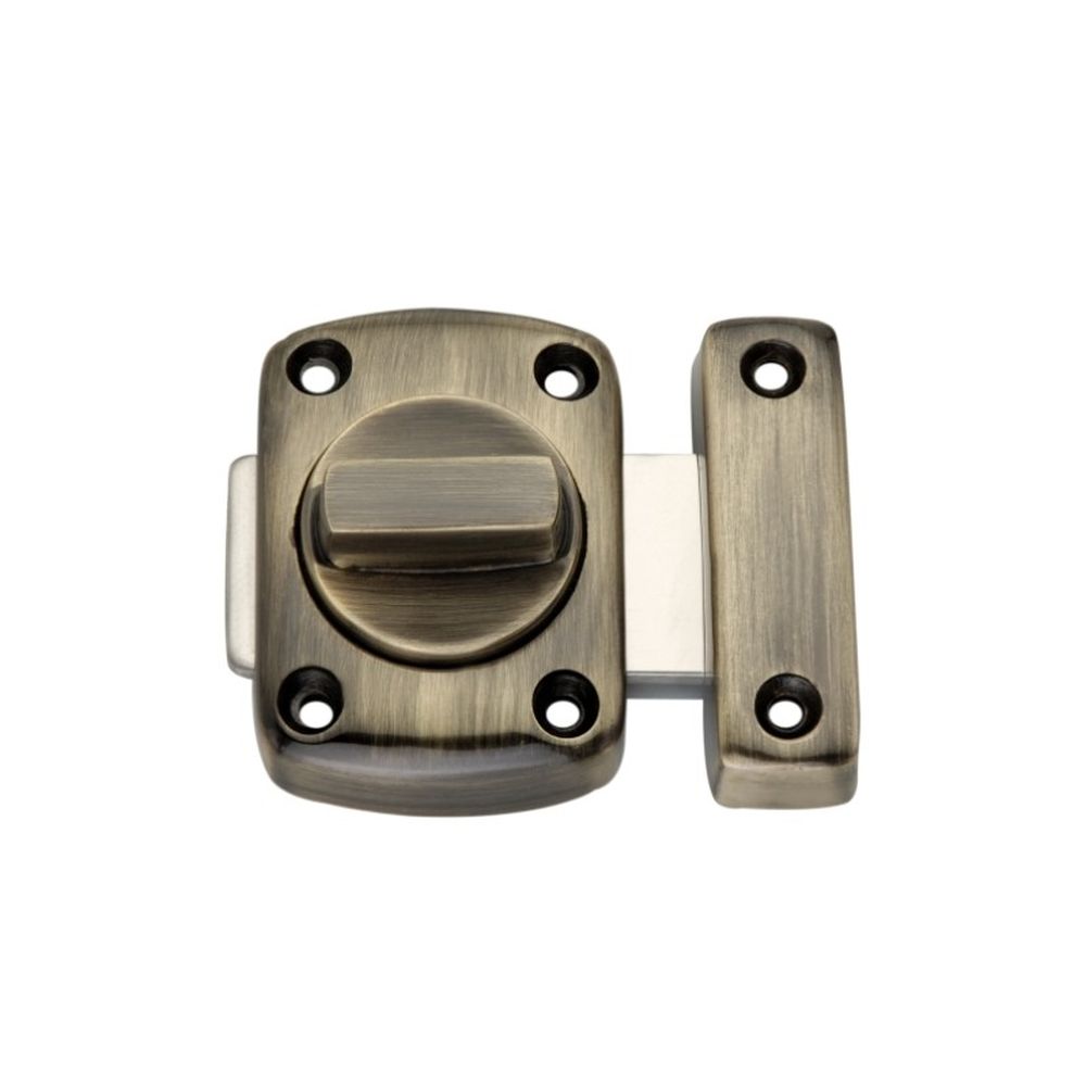 This is an image of Spira Brass - Sigma Bathroom Latch Small Antique Brass   available to order from trade door handles, quick delivery and discounted prices.