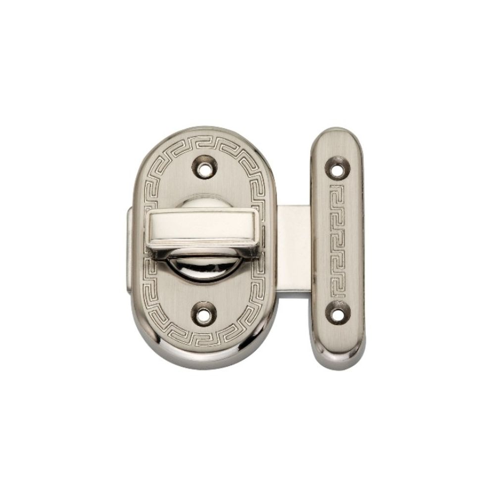 This is an image of Spira Brass - Delta Bathroom Latch Big Satin Nickel   available to order from trade door handles, quick delivery and discounted prices.