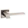 This is an image of Senza Pari Giovanni Designer Lever on Flush Square Rose - Satin Nickel available to order from Trade Door Handles.