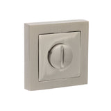 This is an image of Senza Pari WC Turn and Release on Square Rose - Satin Nickel/Polished Nickel available to order from Trade Door Handles.