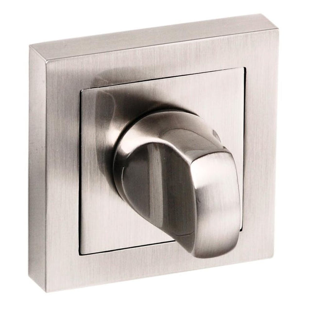 This is an image of Senza Pari WC Turn and Release on Square Rose - Satin Nickel available to order from Trade Door Handles.