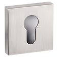 This is an image of Senza Pari Euro Escutcheon on Flush Square Rose - Satin Nickel available to order from Trade Door Handles.