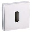 This is an image of Senza Pari Key Escutcheon on Flush Square Rose - Polished Chrome available to order from Trade Door Handles.