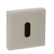 This is an image of Senza Pari Key Escutcheon on Flush Square Rose - Satin Nickel available to order from Trade Door Handles.