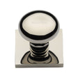 This is an image of a Heritage Brass - Cabinet Knob Victorian Round Design with Square Backplate 32mm, sq113-pnf that is available to order from Trade Door Handles in Kendal.