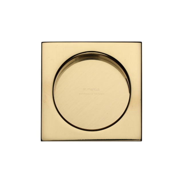 This is an image of a M.Marcus - SLD Square Flush Pull Pair Polished Brass, sq2327-pb that is available to order from Trade Door Handles in Kendal.