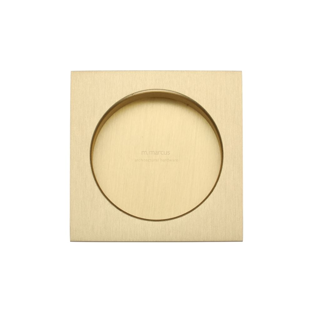 This is an image of a M.Marcus - SLD Square Flush Pull Pair Satin Brass, sq2327-sb that is available to order from Trade Door Handles in Kendal.