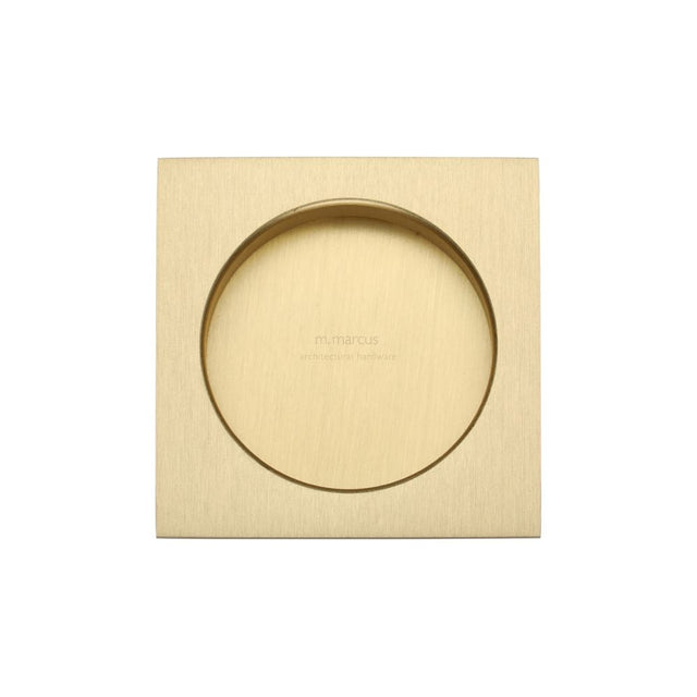 This is an image of a M.Marcus - SLD Square Flush Pull Pair Satin Brass, sq2327-sb that is available to order from Trade Door Handles in Kendal.