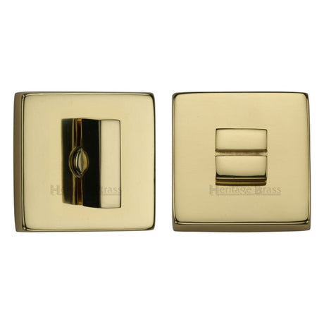 This is an image of a Heritage Brass - Square Thumbturn & Emergency Release Polished Brass Finish, sq4035-pb that is available to order from Trade Door Handles in Kendal.