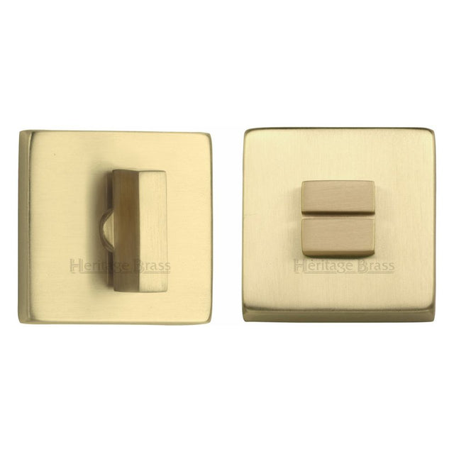 This is an image of a Heritage Brass - Square Thumbturn & Emergency Release Satin Brass Finish, sq4035-sb that is available to order from Trade Door Handles in Kendal.