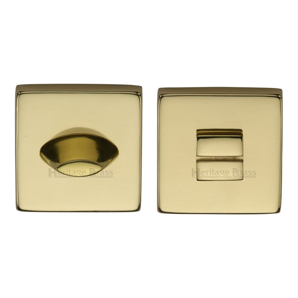 This is an image of a Heritage Brass - Square Thumbturn & Emergency Release Polished Brass Finish, sq4043-pb that is available to order from Trade Door Handles in Kendal.