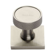 This is a image of a Heritage Brass - Cabinet Knob Florence Knurled Design with Square Backplate 32mm that is available to order from Trade Door Handles in Kendal
