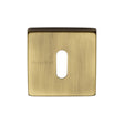 This is an image of a Heritage Brass - Square Key Escutcheon Antique Brass Finish, sq5002-at that is available to order from Trade Door Handles in Kendal.