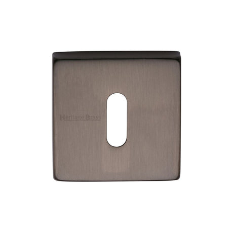 This is an image of a Heritage Brass - Square Key Escutcheon Matt Bronze Finish, sq5002-mb that is available to order from Trade Door Handles in Kendal.