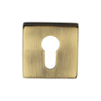 This is an image of a Heritage Brass - Euro Profile Cylinder Escutcheon Antique Brass Finish, sq5004-at that is available to order from Trade Door Handles in Kendal.