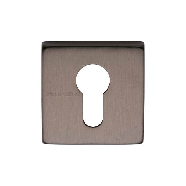 This is an image of a Heritage Brass - Euro Profile Cylinder Escutcheon Matt Bronze Finish, sq5004-mb that is available to order from Trade Door Handles in Kendal.