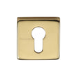 This is an image of a Heritage Brass - Euro Profile Cylinder Escutcheon Polished Brass Finish, sq5004-pb that is available to order from Trade Door Handles in Kendal.