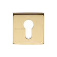 This is an image of a Heritage Brass - Euro Profile Cylinder Escutcheon Satin Brass Finish, sq5004-sb that is available to order from Trade Door Handles in Kendal.