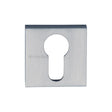 This is an image of a Heritage Brass - Euro Profile Cylinder Escutcheon Satin Chrome Finish, sq5004-sc that is available to order from Trade Door Handles in Kendal.