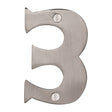 This is an image of a Steel Line Numeral 3 - 3" Steel Line, ss-1560-3-s that is available to order from Trade Door Handles in Kendal.