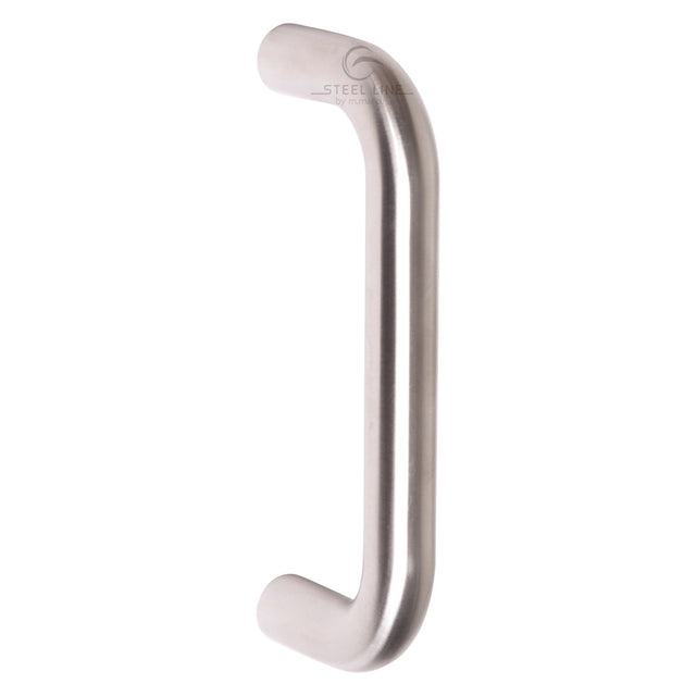 This is an image of a Steel Line Door Pull Handle Bolt Fix 225mm Satin Stainless Steel finish, ss-d220003-s that is available to order from Trade Door Handles in Kendal.