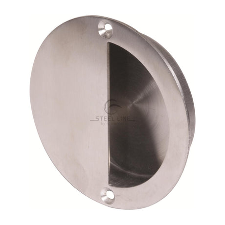 This is an image of a Steel Line Flush Pull Satin Stainless Steel finish, ss-fpull001-s that is available to order from Trade Door Handles in Kendal.