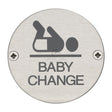 This is an image of a Steel Line Baby Change Symbol Satin Stainless Steel finish, ss-sign003-s that is available to order from Trade Door Handles in Kendal.