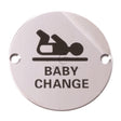 This is an image of a Steel Line Baby Change Symbol Polished Stainless Steel finish, ss-sign004-p that is available to order from Trade Door Handles in Kendal.