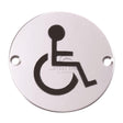 This is an image of a Steel Line Disabled Symbol Polished Stainless Steel finish, ss-sign024-p that is available to order from Trade Door Handles in Kendal.