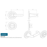 This image is a line drwaing of a Eurospec - Steelworx 316 Turn and Release - Satin Stainless Steel available to order from Trade Door Handles in Kendal