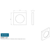 This image is a line drwaing of a Eurospec - Square Rose Pack - Bright Stainless Steel available to order from Trade Door Handles in Kendal