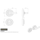 This image is a line drwaing of a Serozzetta - DDA Compliant Turn and Release - PVD available to order from Trade Door Handles in Kendal