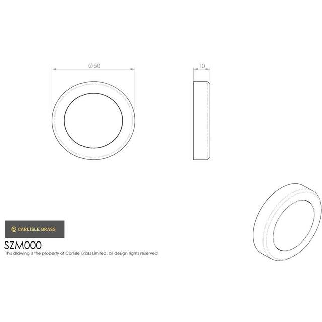 This image is a line drwaing of a Serozzetta - Escutcheon Blank Profile - Satin Chrome available to order from Trade Door Handles in Kendal