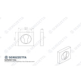 This image is a line drwaing of a Serozzetta - Square Euro Profile Escutcheon - Satin Chrome available to order from Trade Door Handles in Kendal