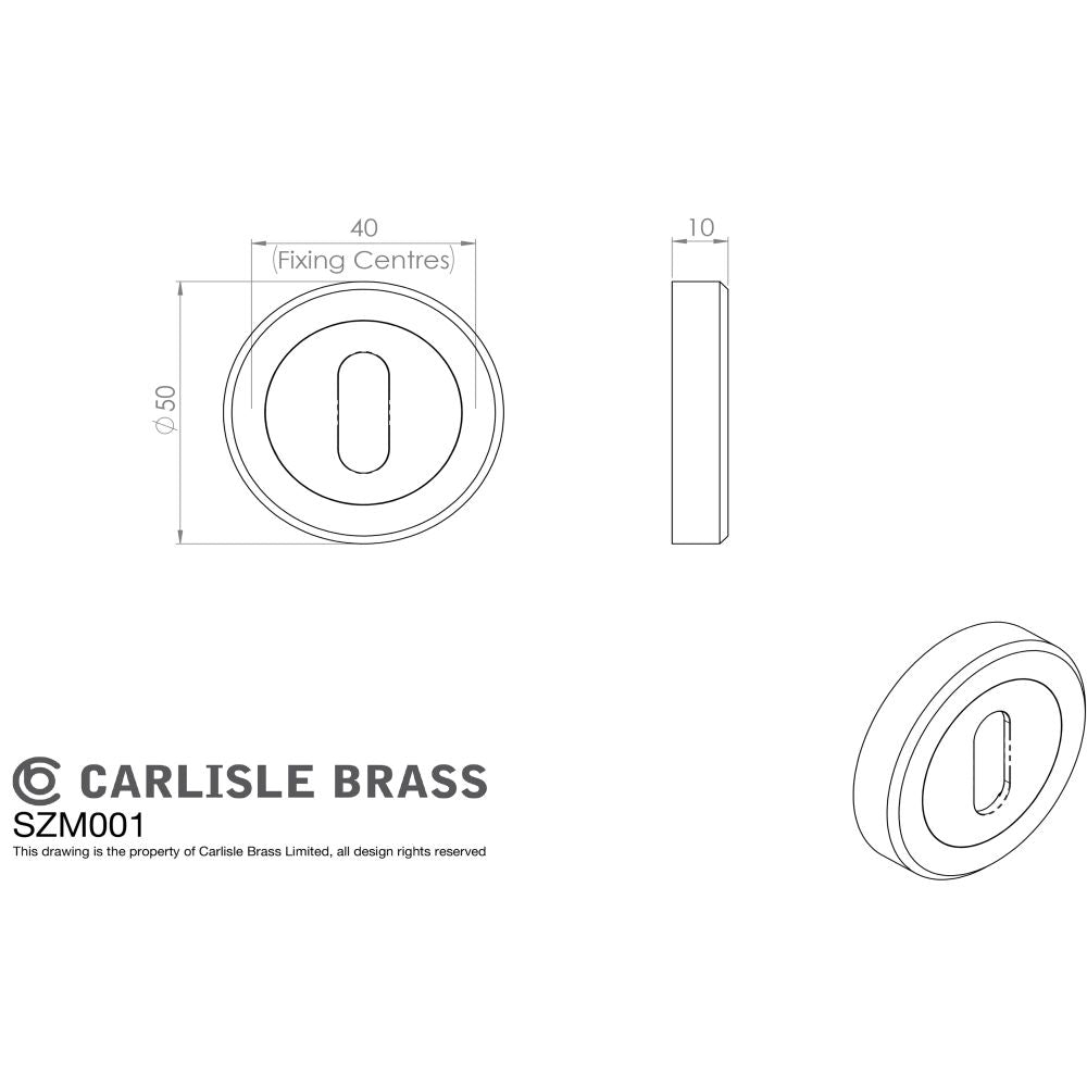 This image is a line drwaing of a Serozzetta - Euro Profile Escutcheon - Stainless Brass available to order from Trade Door Handles in Kendal