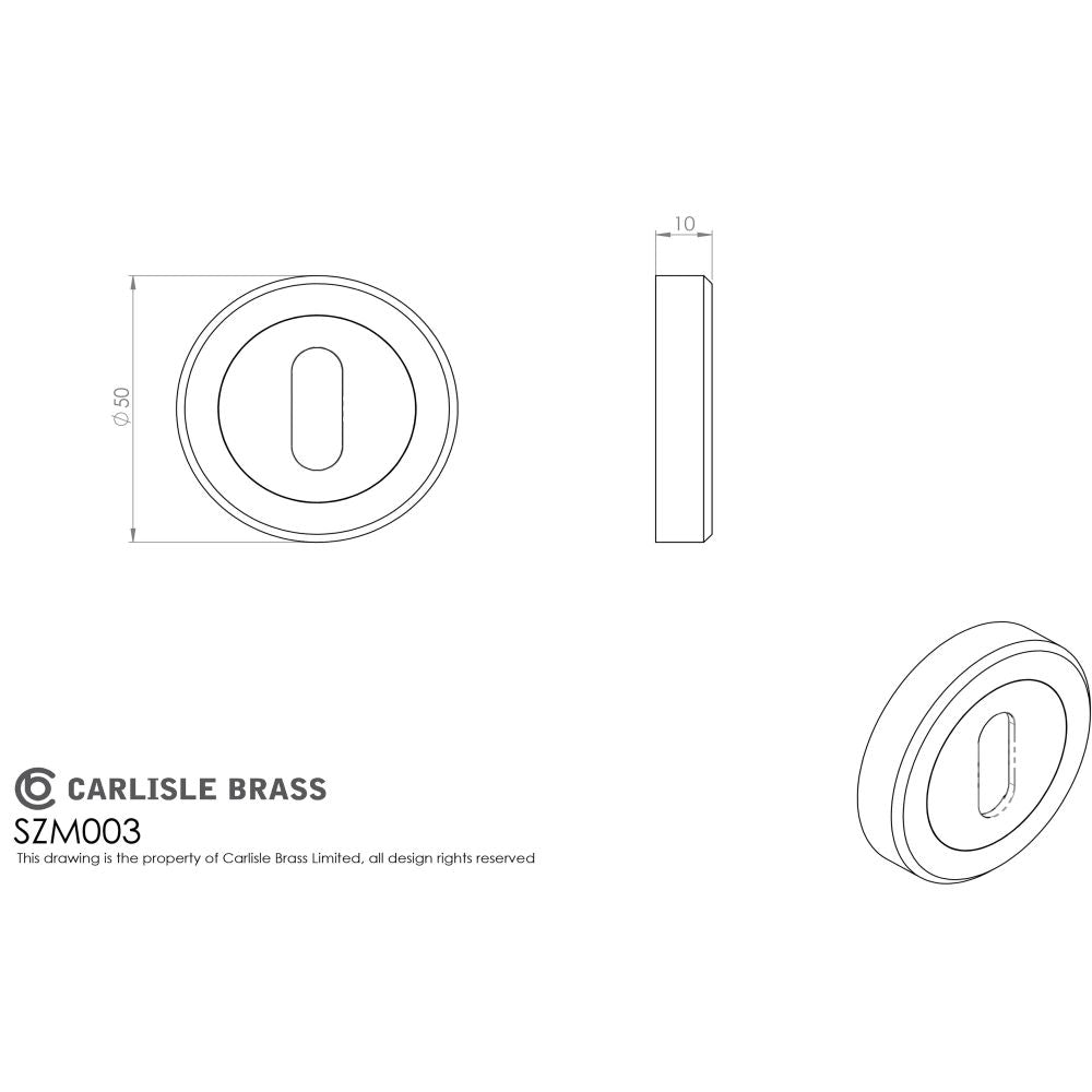 This image is a line drwaing of a Serozzetta - Standard Profile Escutcheon - Satin Chrome available to order from Trade Door Handles in Kendal