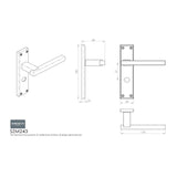 This image is a line drwaing of a Serozzetta - Stratus Lever on WC Backplate - Polished Chrome available to order from Trade Door Handles in Kendal